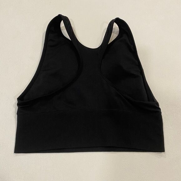 Victoria’s Secret PINK Active Black Sports Bra Crop Top Size Large - Picture 2 of 5
